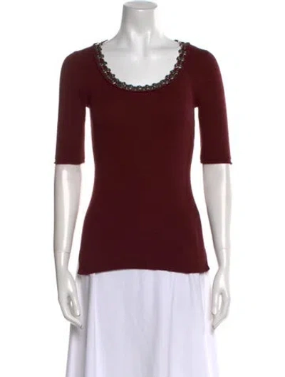 Pre-owned 3.1 Phillip Lim Scoop Neck Short Sleeve T-shirt In Burgundy