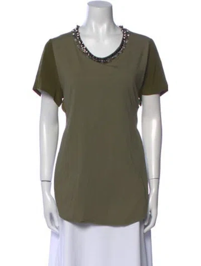 Pre-owned 3.1 Phillip Lim Scoop Neck Short Sleeve T-shirt In Green