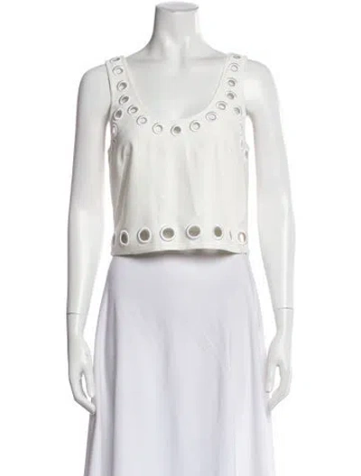 Pre-owned 3.1 Phillip Lim Scoop Neck Sleeveless Crop Top In Neutral