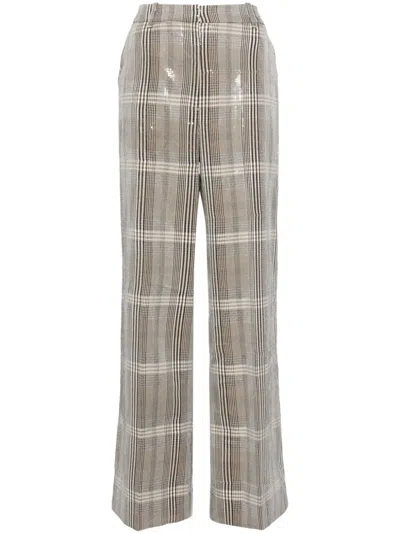 3.1 Phillip Lim Sequin Plaid Trouser In Br206 Brown Multi