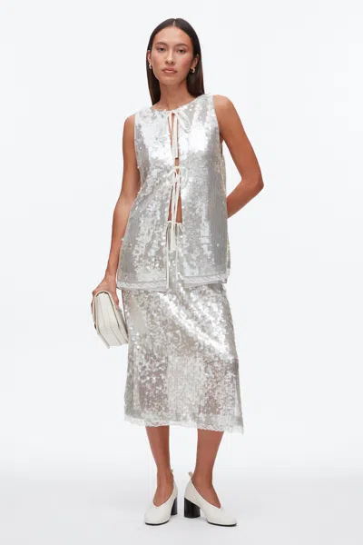 3.1 Phillip Lim Sequin Tank With Bows In Gray