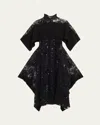 3.1 Phillip Lim Sequined Lace Flounce Dress In Black