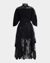 3.1 Phillip Lim 3.1 Philip Lim Sequin Lace Mock Nec In Blk Multi