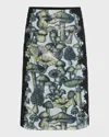3.1 Phillip Lim Sequined Mushroom Lace Slip Skirt In Sky Blue Multi