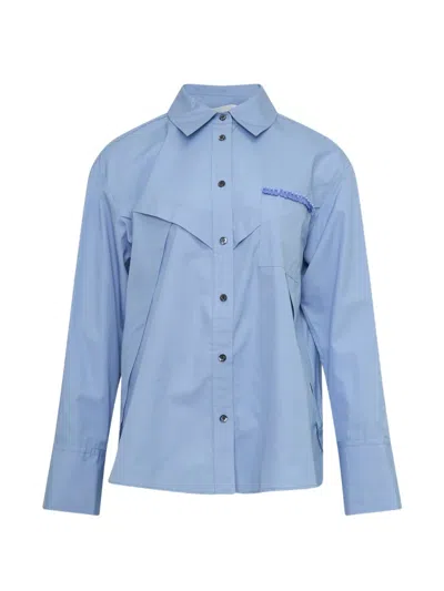 3.1 Phillip Lim Sequin-embellished Oversized Shirt In Blue