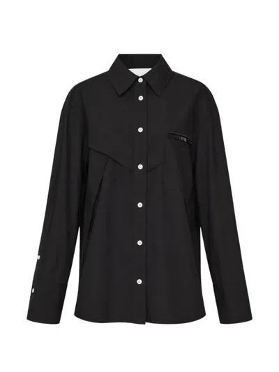 3.1 Phillip Lim Sequin-embellished Poplin Shirt In Black