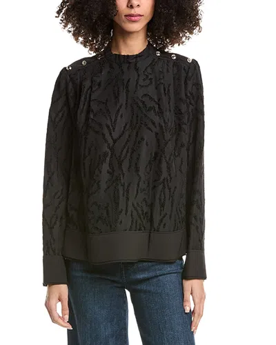 3.1 Phillip Lim Shadow Vines Jacquard Pleated Top In Animal Print