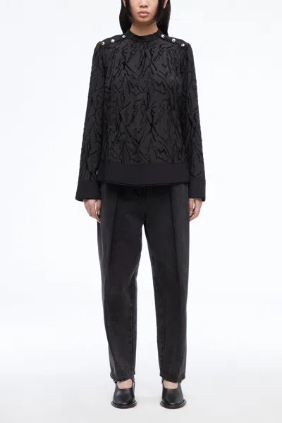 3.1 Phillip Lim Shadow Vines Jacquard Top In Black