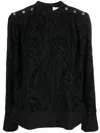 3.1 Phillip Lim Shadow Vines Mock-neck Jacquard Blouse In Black