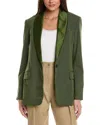 3.1 Phillip Lim Shawl Lapel Wool-blend Blazer In Green