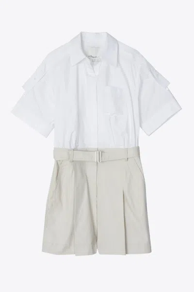 3.1 Phillip Lim Shirt Combo Dress With Pleated Skirt