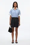 3.1 Phillip Lim Shirt Combo Dress With Pleated Skirt In White-cement