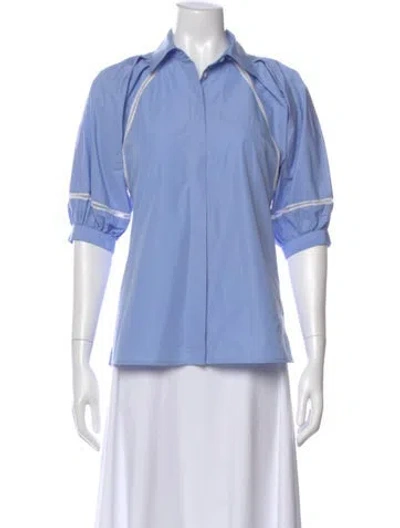 Pre-owned 3.1 Phillip Lim Short Sleeve Blouse In Blue