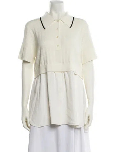 Pre-owned 3.1 Phillip Lim Short Sleeve Button-up Top In Neutral