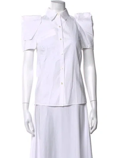 Pre-owned 3.1 Phillip Lim Short Sleeve Button-up Top In White