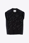 3.1 Phillip Lim Short Sleeve Combo Tee With Rainfall Embelishment In Black