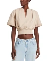 3.1 Phillip Lim Short Sleeve Cropped Sweatshirt In Concrete
