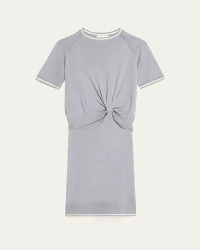 3.1 PHILLIP LIM SHORT-SLEEVE DRAPED WOOL ORGANZA DRESS