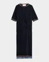 3.1 Phillip Lim Short-sleeve Draped Wool Organza Dress