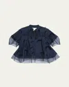 3.1 Phillip Lim Short-sleeve Embroidered Organza Flounce Top