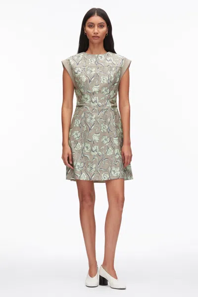 3.1 Phillip Lim Short Sleeve Floral Mini Dress In Sage Multi