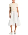 3.1 Phillip Lim Short Sleeve Mixed Media Dress In Ecru/white