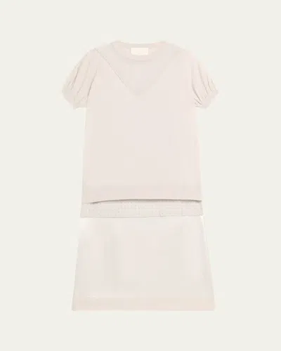3.1 Phillip Lim Short-sleeve Multi-combo Midi Dress In Cloud