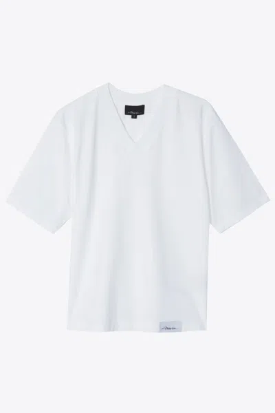 3.1 Phillip Lim Short Sleeve Oversized Boxy V-neck Tee In White