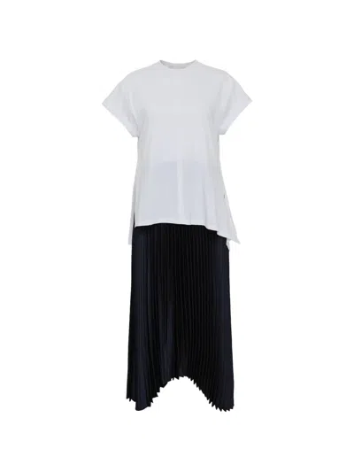 3.1 Phillip Lim Short-sleeve Pleated T-shirt Dress In Black