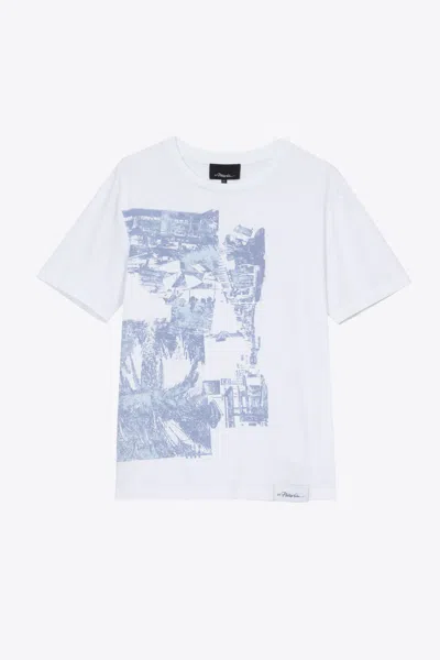 3.1 Phillip Lim Short Sleeve Postcard Screen Print Perfe In White Postcard Print