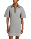 3.1 Phillip Lim Short Sleeve Rip Stop Polo Dress In Gray
