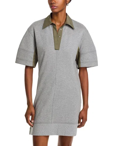 3.1 Phillip Lim Short Sleeve Rip Stop Polo Dress In Gray