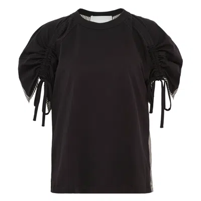 3.1 Phillip Lim Short Sleeve Ruched Sleeve T-shirt In Multi