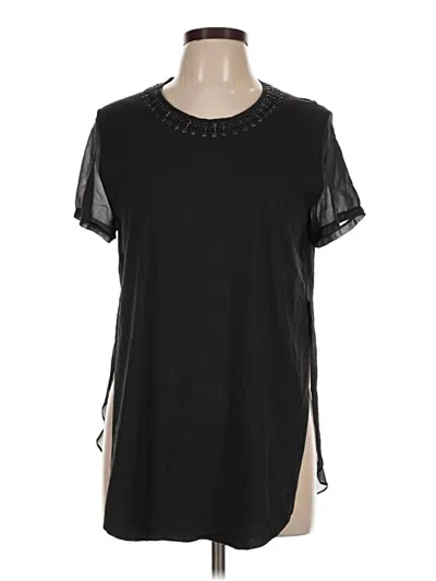 Pre-owned 3.1 Phillip Lim Short Sleeve Top Black Keyhole Neckline Tops