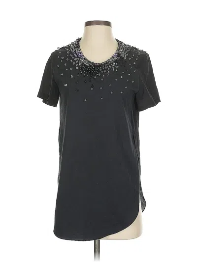 Pre-owned 3.1 Phillip Lim Short Sleeve Top Black Stars Pattern Keyhole Neckline Tops