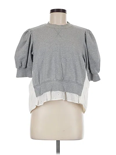 Pre-owned 3.1 Phillip Lim Short Sleeve Top Gray Mock Neckline Tops