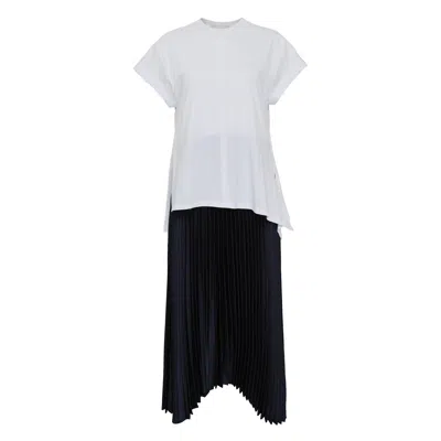 3.1 Phillip Lim Short Sleeve T-shirt Combo Dress In White