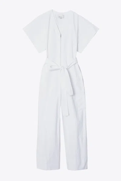 3.1 Phillip Lim Short Sleeve Utility Belted Vneck Jumpsuit In Brown