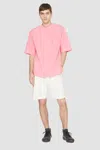 3.1 Phillip Lim Short Sleeve Zip-front Shirt In Pink/red