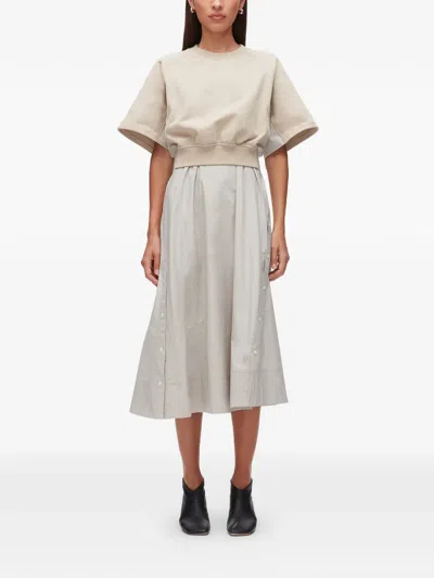 3.1 Phillip Lim Short-sleeves Midi Dress In Neutral