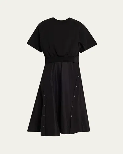 3.1 Phillip Lim Short-sleeve Combo Midi Dress In Black