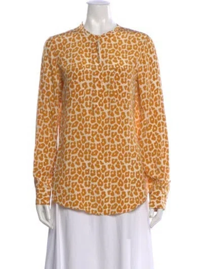 Pre-owned 3.1 Phillip Lim Silk Animal Print Blouse In Yellow