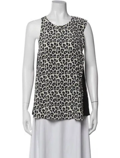 Pre-owned 3.1 Phillip Lim Silk Animal Print Top In White