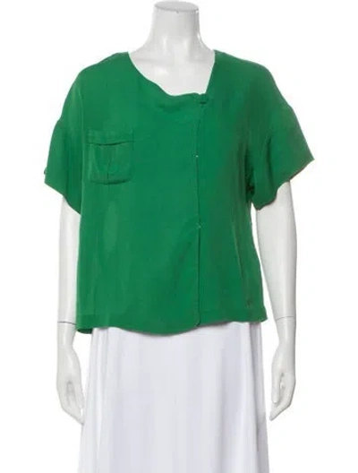 Pre-owned 3.1 Phillip Lim Silk Asymmetrical Blouse In Green