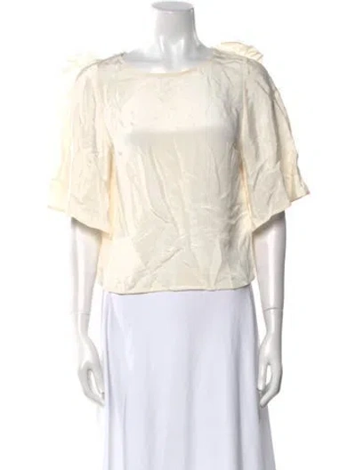 Pre-owned 3.1 Phillip Lim Silk Bateau Neckline Blouse In Neutral