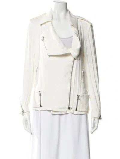 Pre-owned 3.1 Phillip Lim Silk Biker Jacket In Neutral