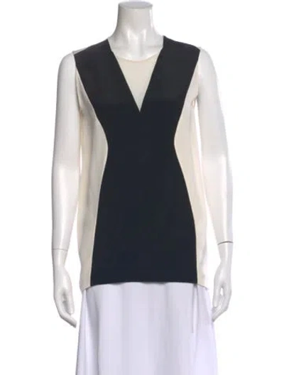 Pre-owned 3.1 Phillip Lim Silk Colorblock Pattern Top In Neutral