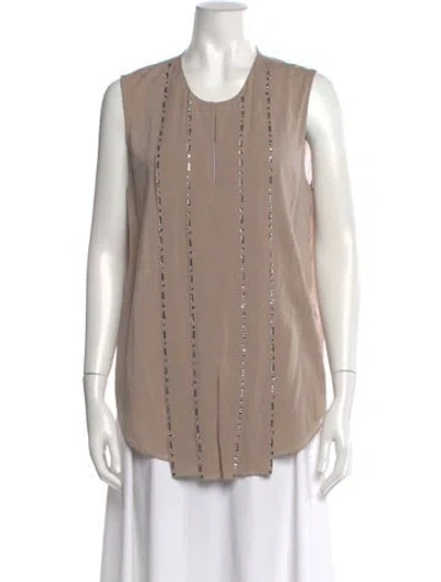 Pre-owned 3.1 Phillip Lim Silk Crew Neck Blouse In Neutral