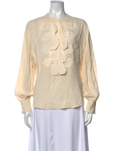 Pre-owned 3.1 Phillip Lim Silk Crew Neck Blouse In Neutrals