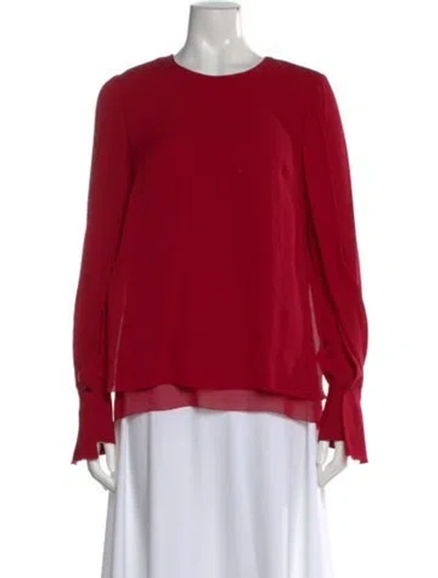 Pre-owned 3.1 Phillip Lim Silk Crew Neck Blouse In Red